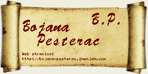 Bojana Pešterac vizit kartica